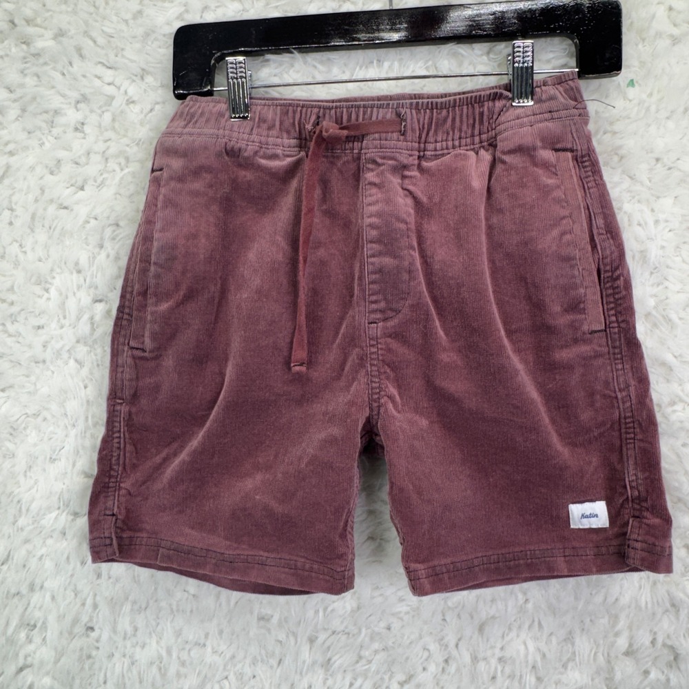Katin Corduroy Shorts Kids Boys Size 10-12 Purple Elastic Waist Surf Skate